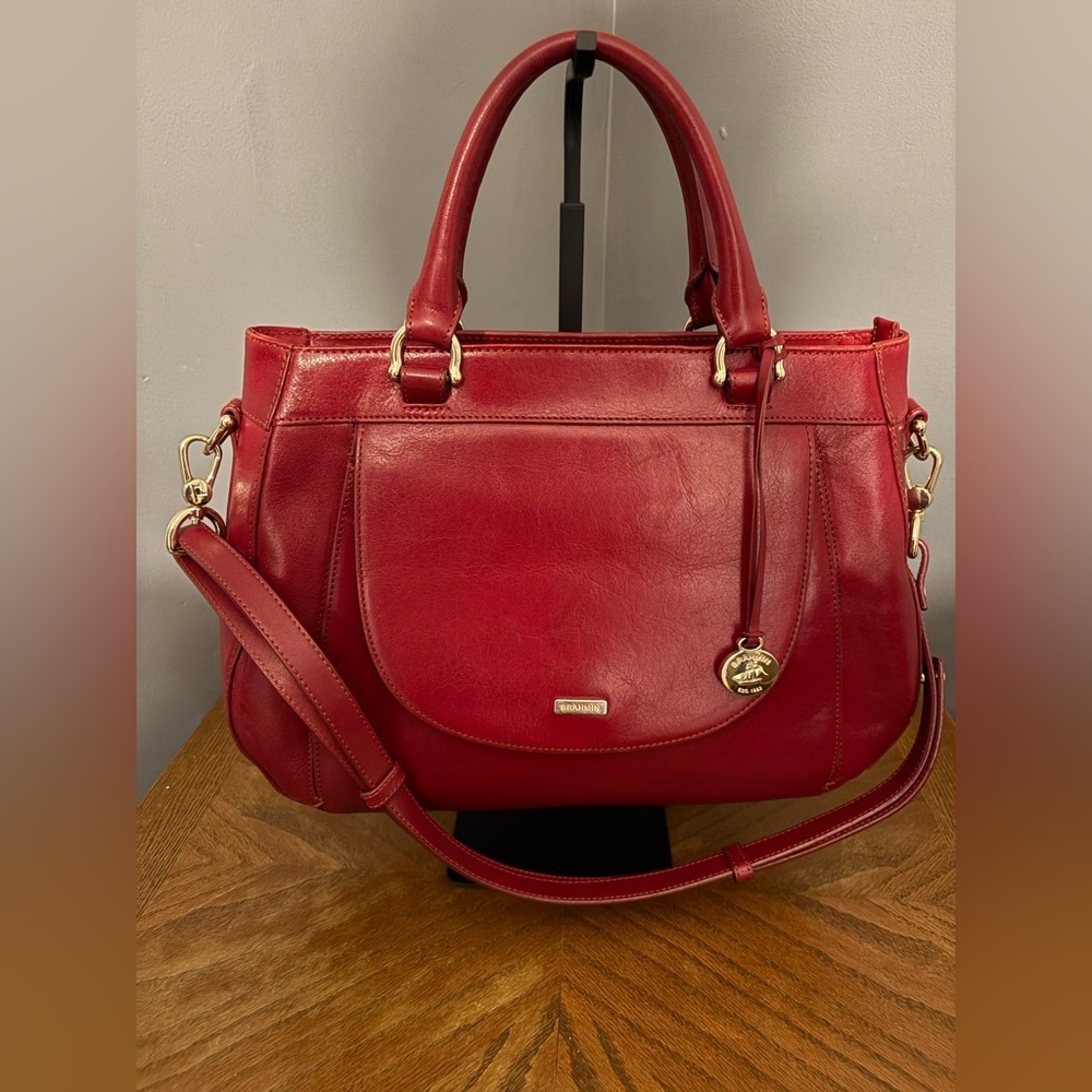 Brahmin Realynn Lava Topsail Satchel in EUC